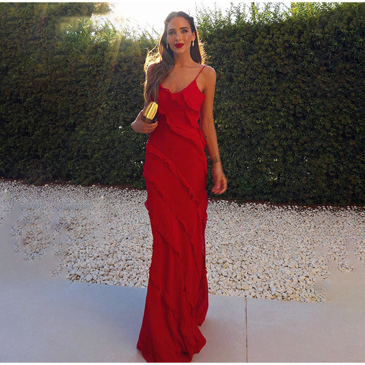 Sira – Elegant Chiffon Ruffle Dress, Feminine, for Special Occasions