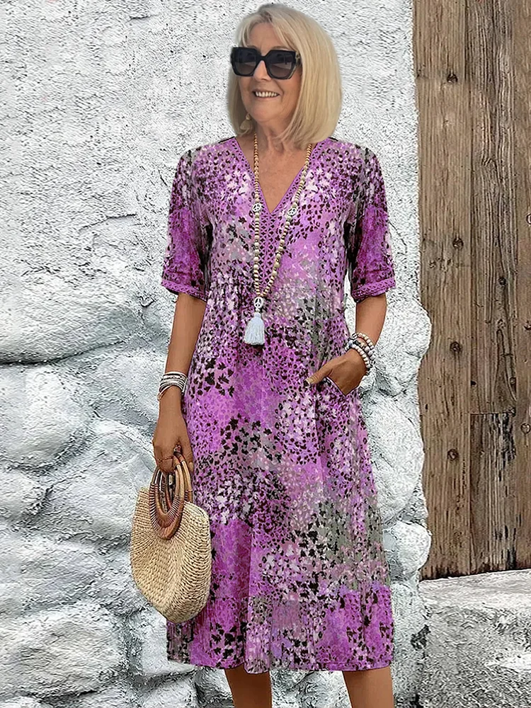 Nina – Elegant Midi Dress for Women in Bright Color