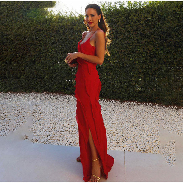 Sira – Elegant Chiffon Ruffle Dress, Feminine, for Special Occasions