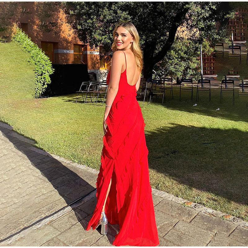 Sira – Elegant Chiffon Ruffle Dress, Feminine, for Special Occasions