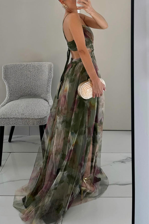 Liora – Elegant Maxi Dress for Women with Acquerel Print
