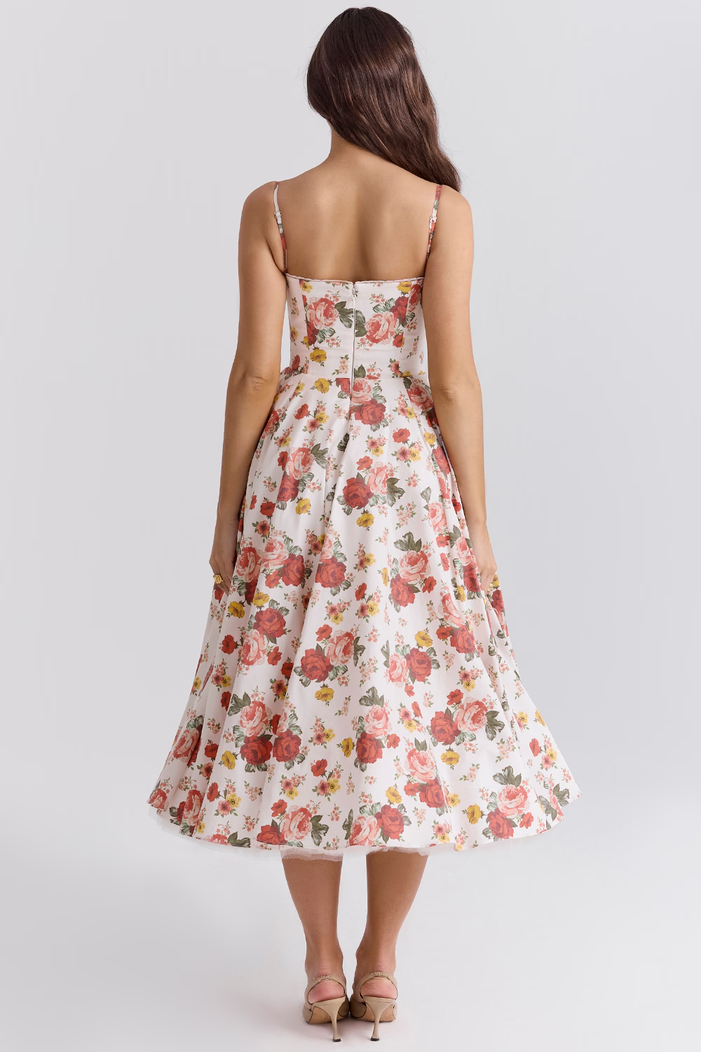 Benilda – Elegant Midi Dress for Women in Duchesse Satin and Tulle