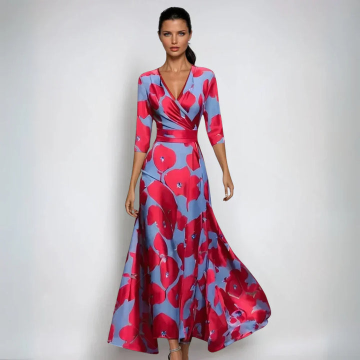 Emily – Elegant Summer Floral Wrap Dress for Women