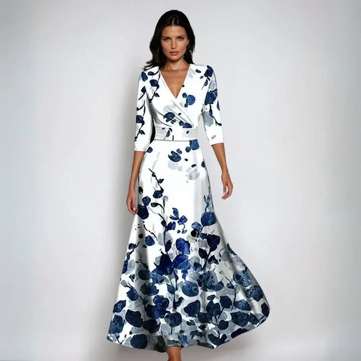 Emily – Elegant Summer Floral Wrap Dress for Women