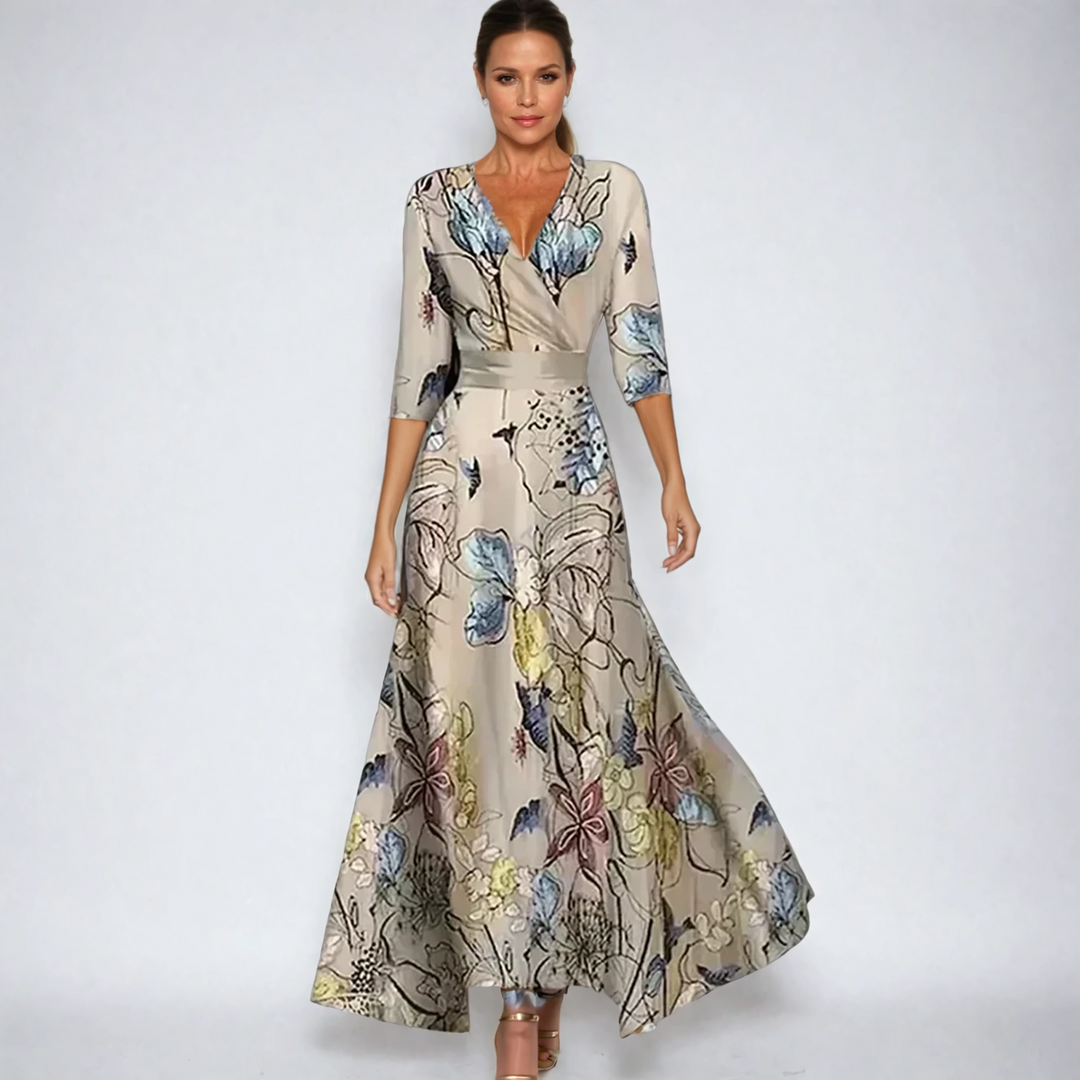 Emily – Elegant Summer Floral Wrap Dress for Women