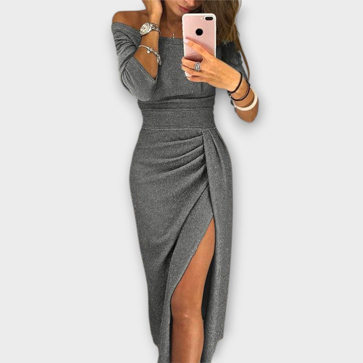 Azja – Elegant Off-Shoulder Dress for Women Tailored Fit Events