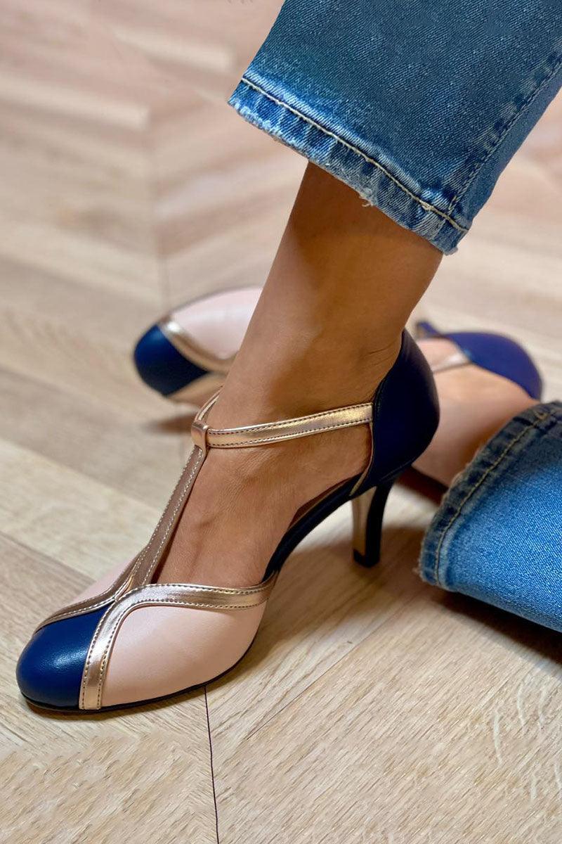 Laya™ | Elegant court shoes with T-strap, round toe, colorful and extremely comfortable