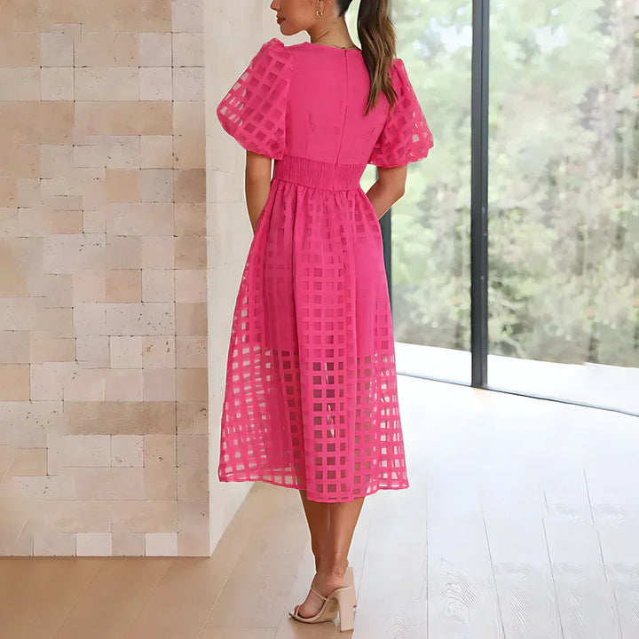 Cindy™ | Classic Midi Dress with Balloon Sleeves