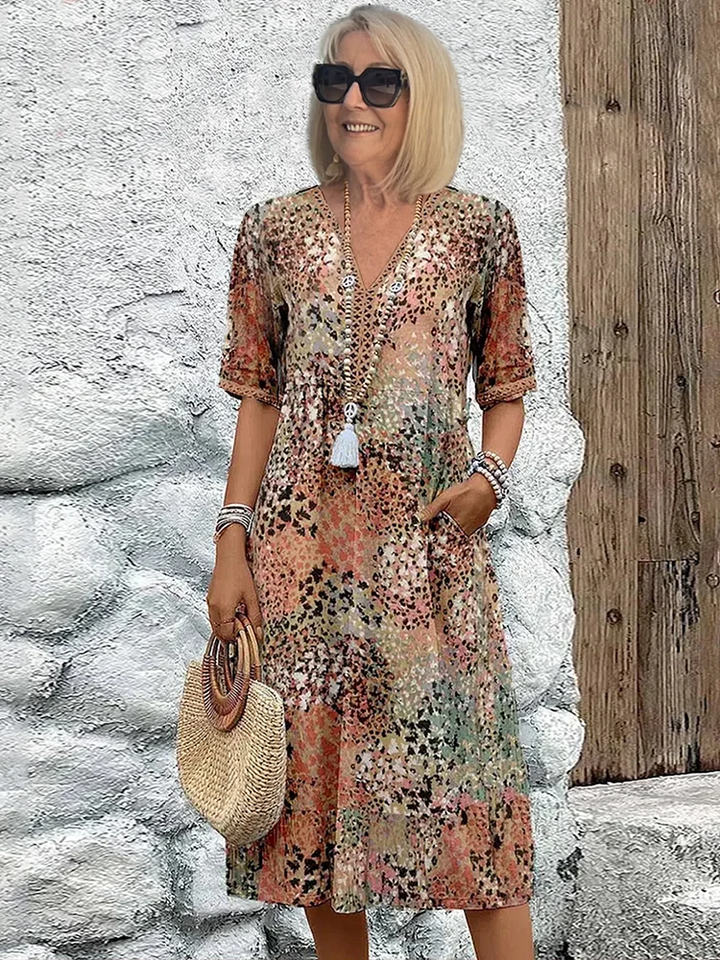 Nina – Elegant Midi Dress for Women in Bright Color