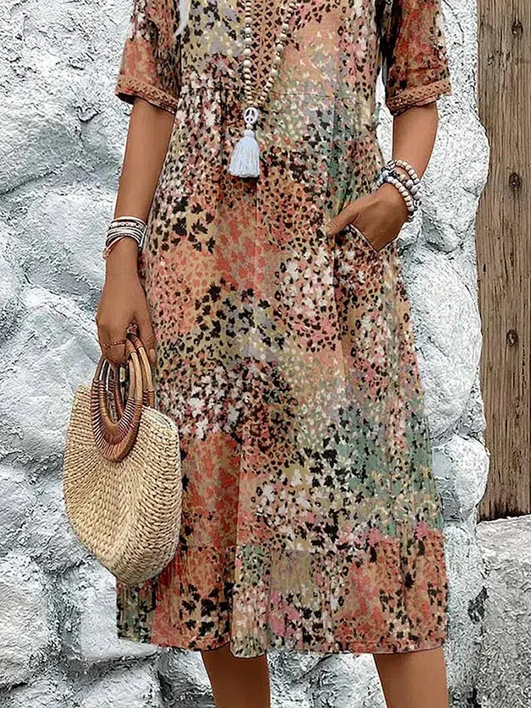 Nina – Elegant Midi Dress for Women in Bright Color