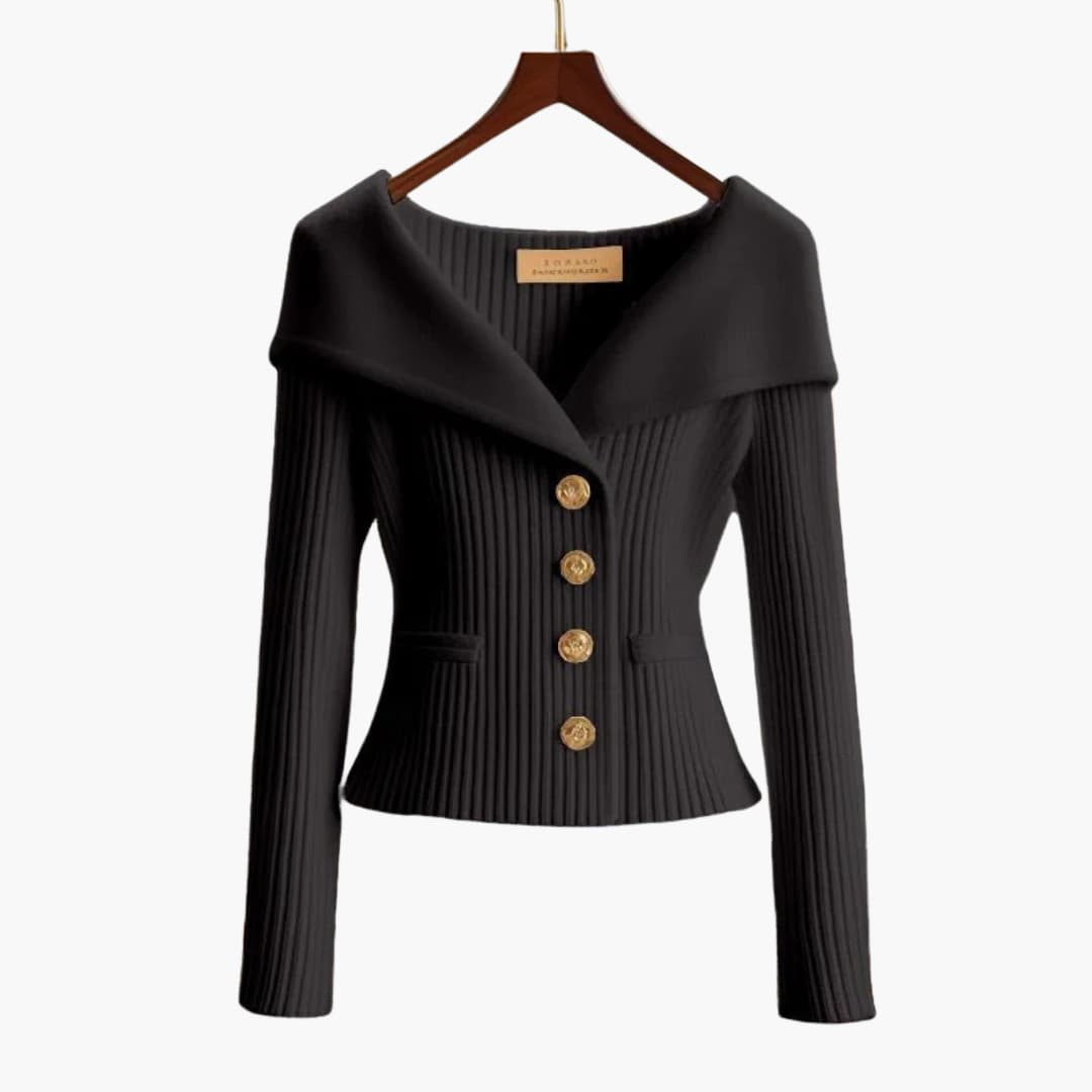 KIM™ - RIBBED BUTTON-UP CARDIGAN