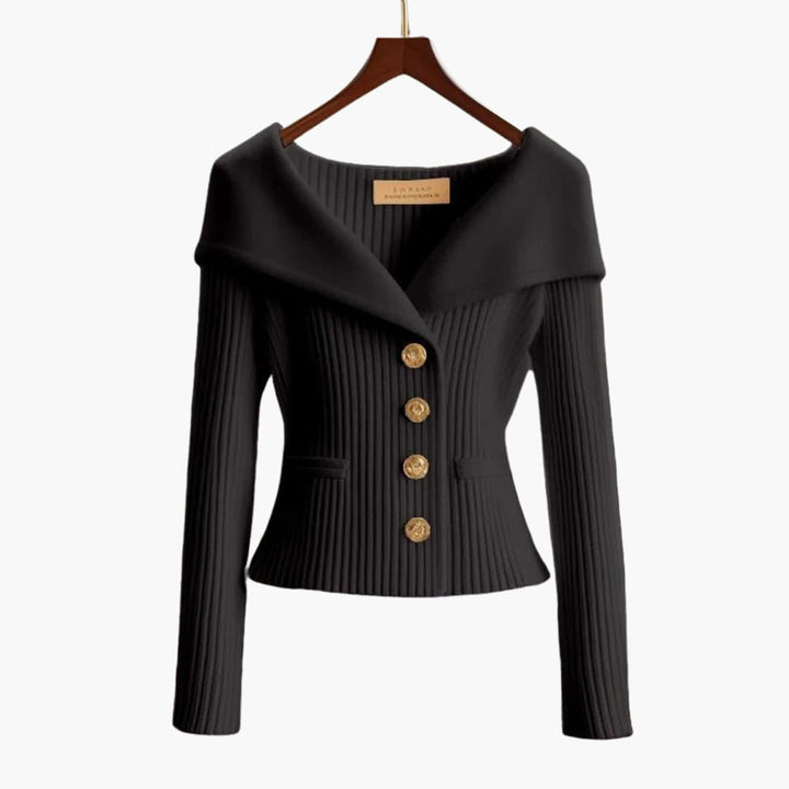 KIM™ - RIBBED BUTTON-UP CARDIGAN