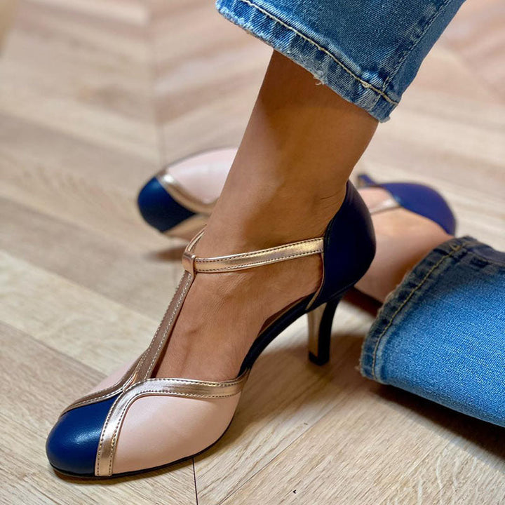 Laya™ | Elegant court shoes with T-strap, round toe, colorful and extremely comfortable