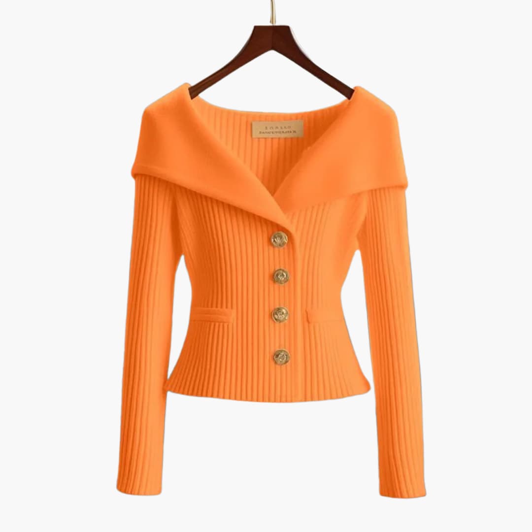 KIM™ - RIBBED BUTTON-UP CARDIGAN