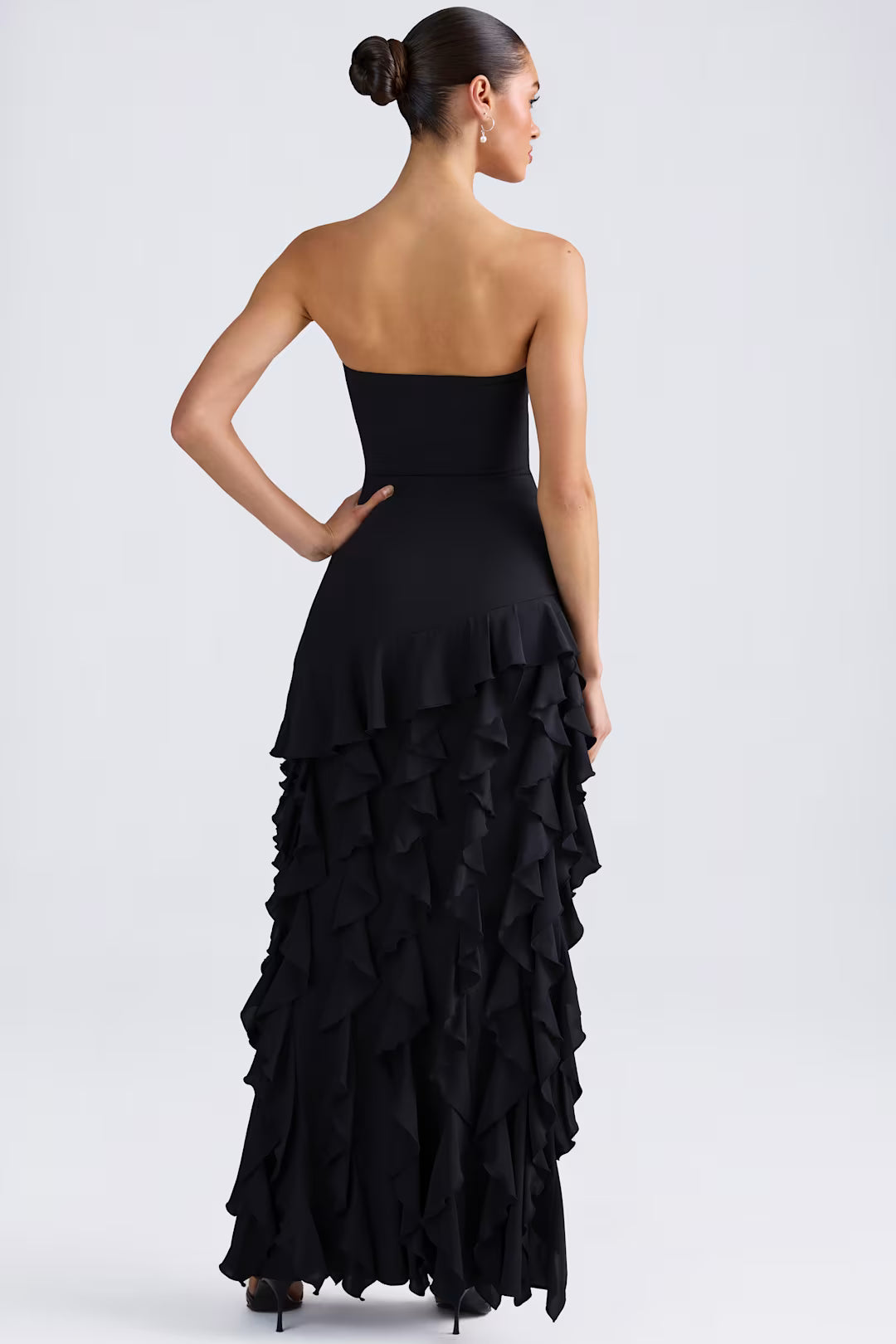 Rosalie | Strapless Ruffle Evening Gown