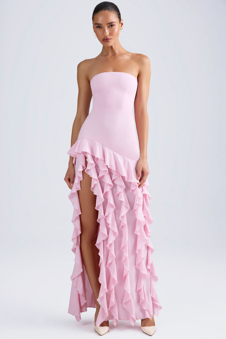 Rosalie | Strapless Ruffle Evening Gown