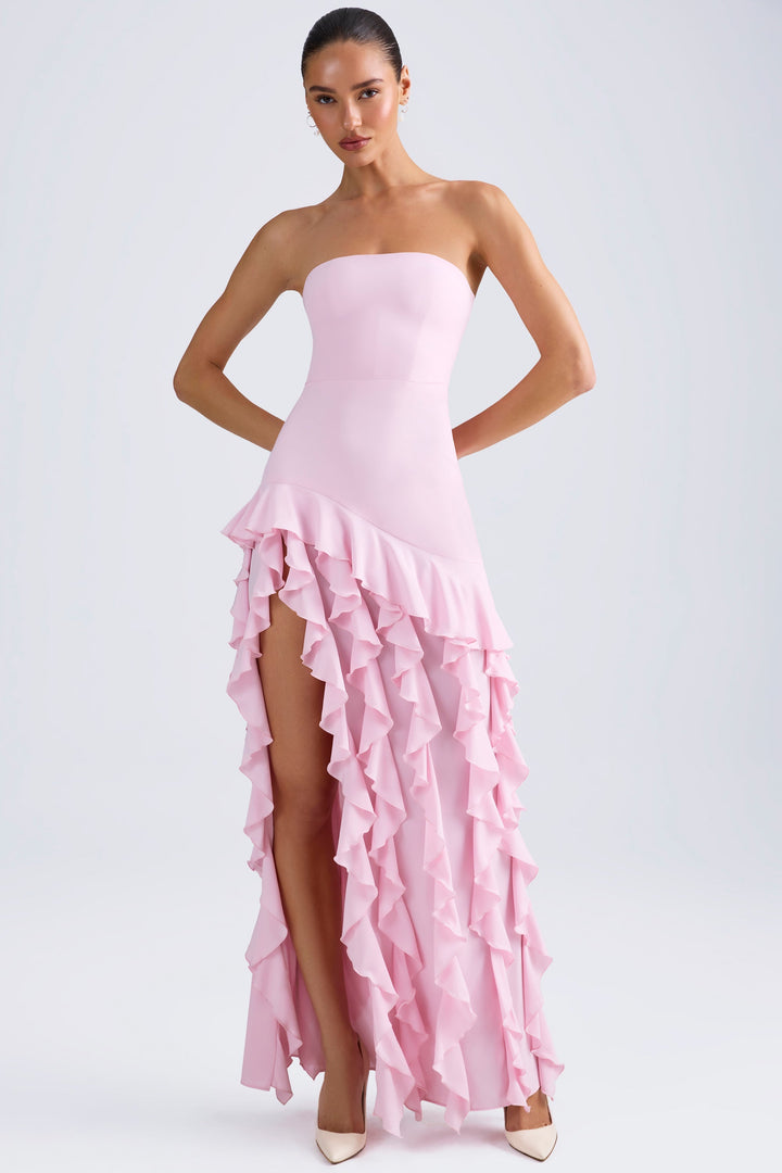 Rosalie | Strapless Ruffle Evening Gown