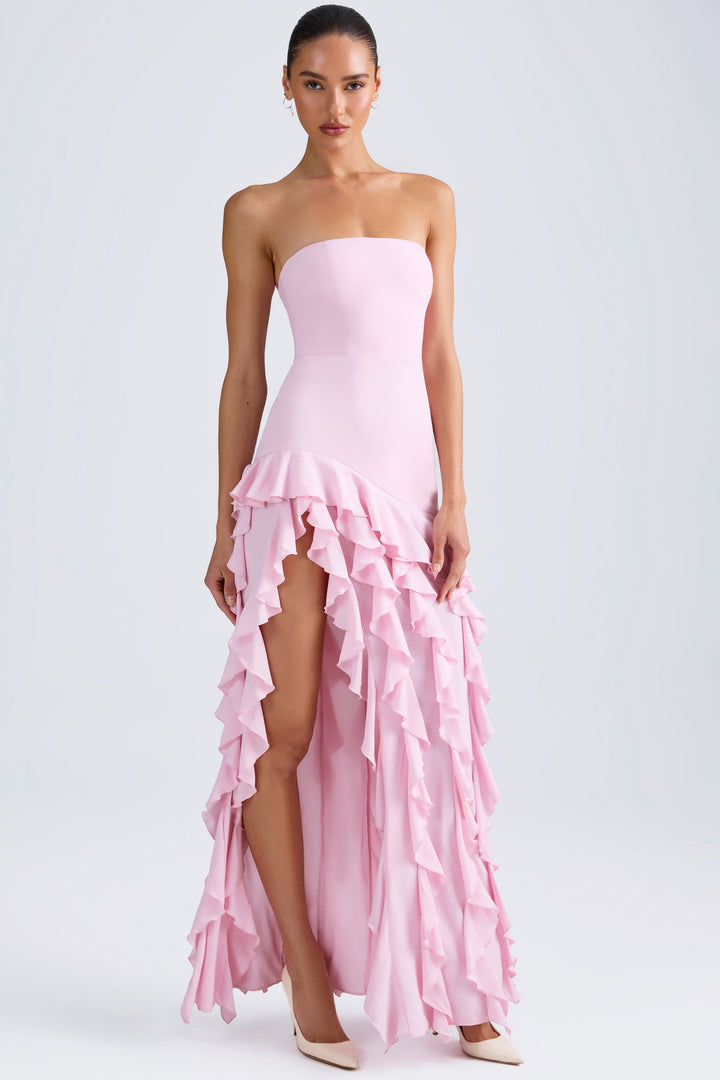 Rosalie | Strapless Ruffle Evening Gown