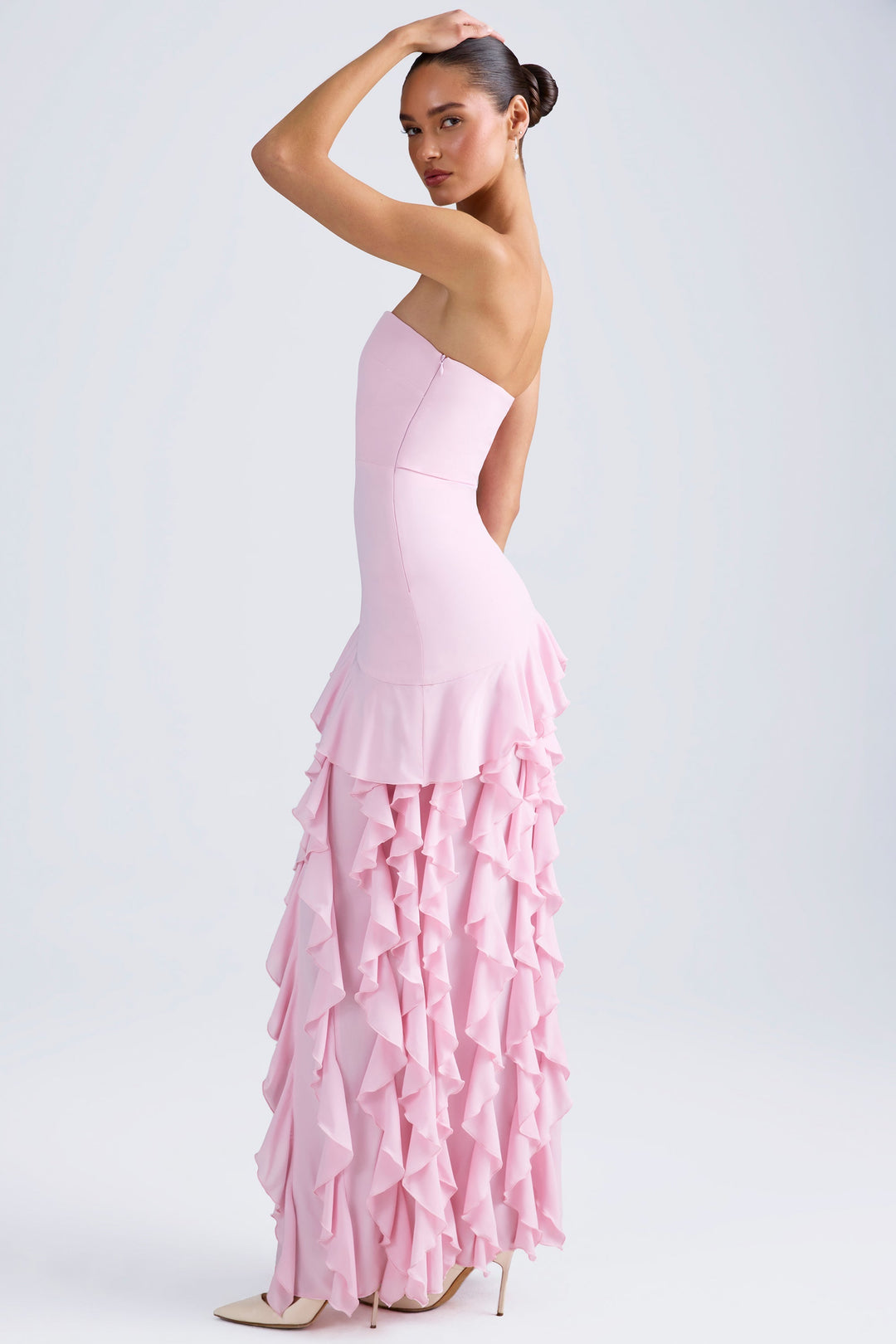 Rosalie | Strapless Ruffle Evening Gown
