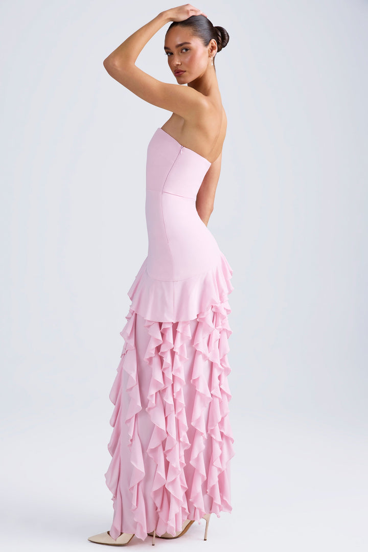 Rosalie | Strapless Ruffle Evening Gown