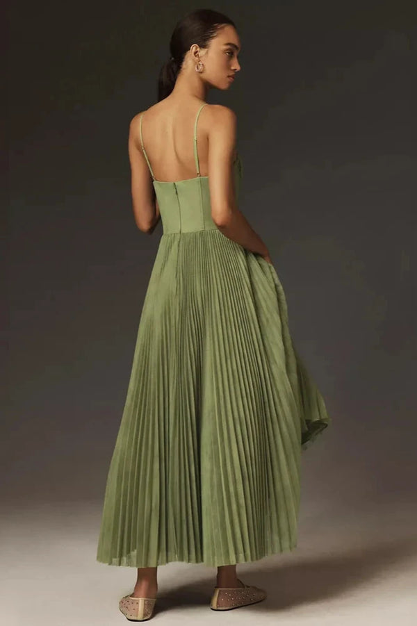 Elara – Elegant Occasion Dress with Pleated Tulle Corset