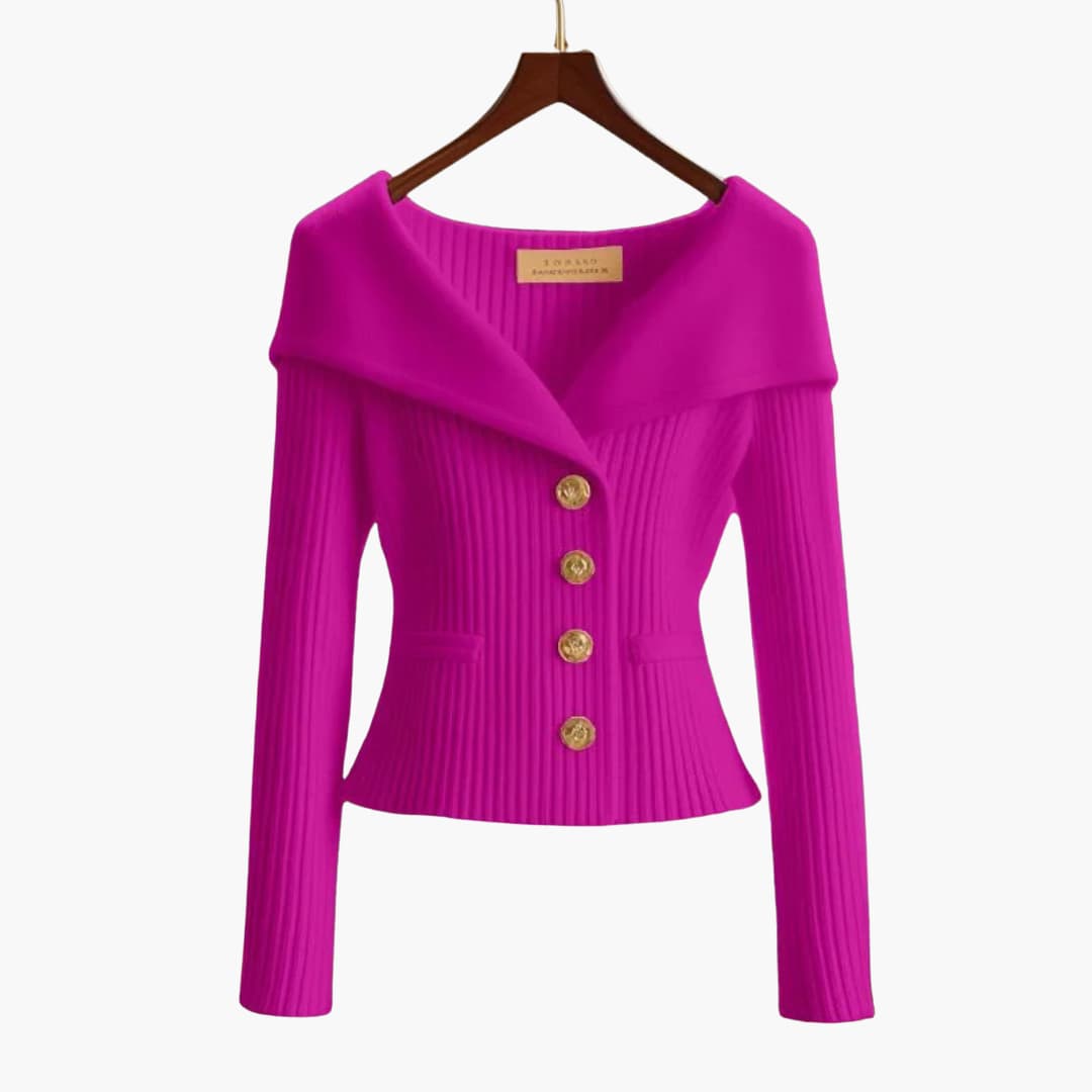 KIM™ - RIBBED BUTTON-UP CARDIGAN