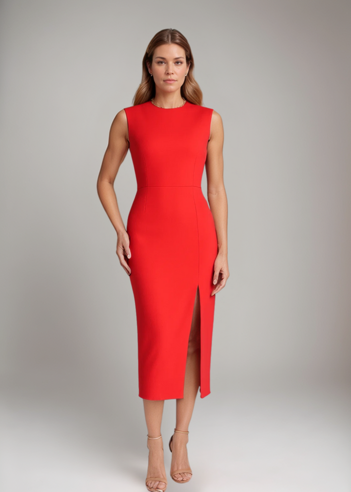 Carolin – Elegant Sleeveless Midi Dress for Women