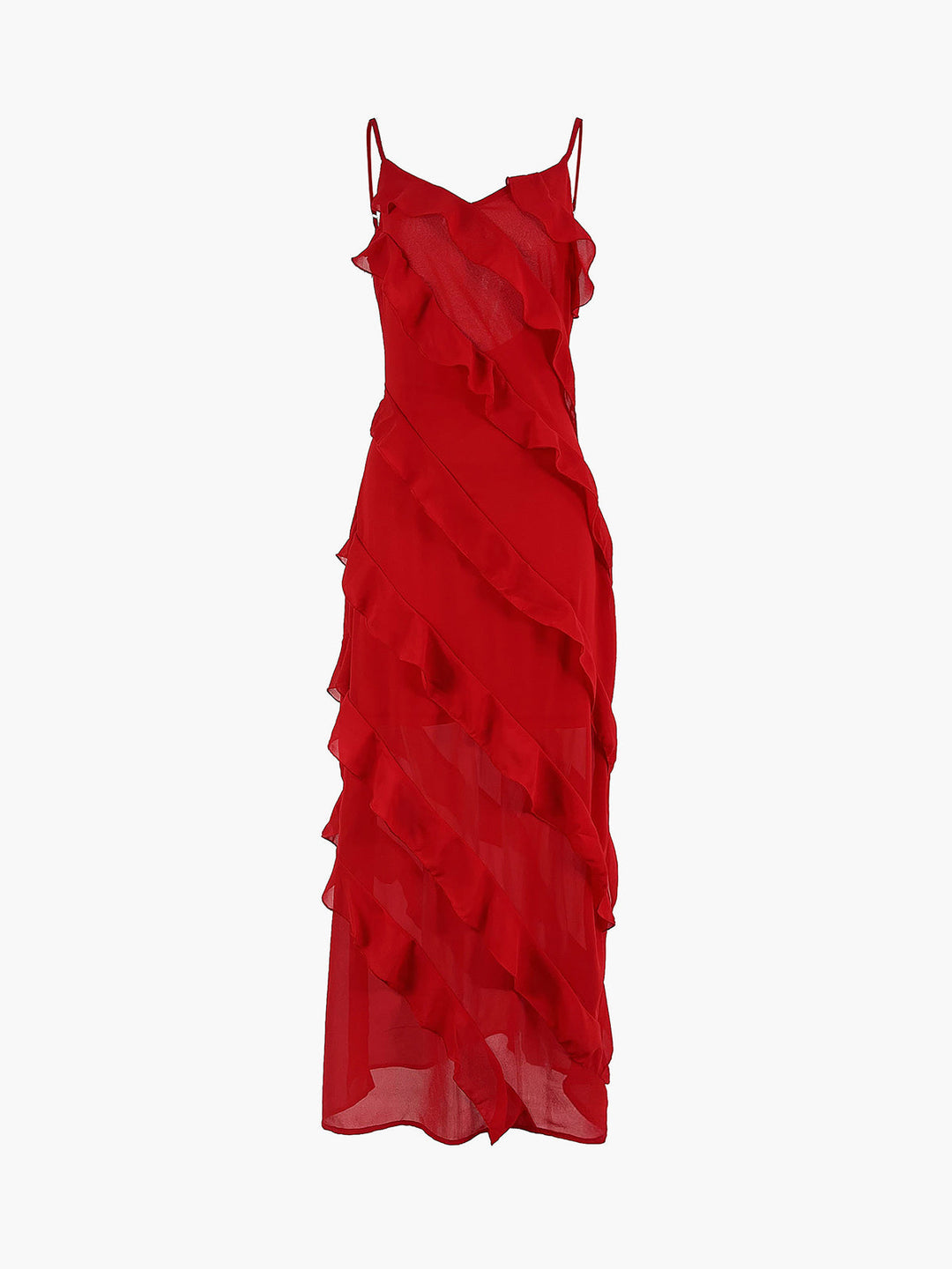 Sira – Elegant Chiffon Ruffle Dress, Feminine, for Special Occasions