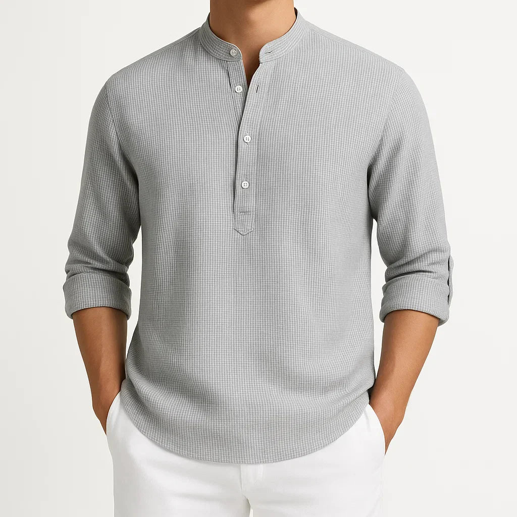 Günter™ - COTTON SHIRT WITH STAND COLLAR