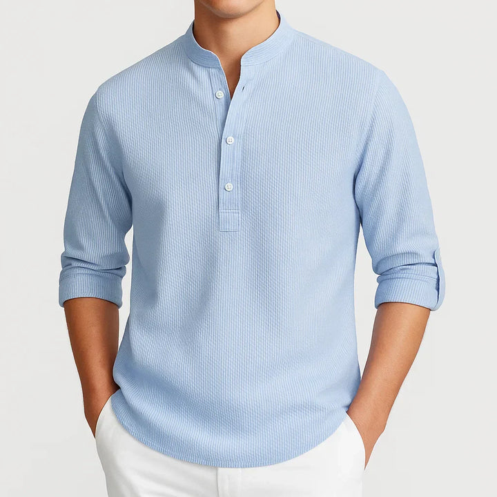Günter™ - COTTON SHIRT WITH STAND COLLAR