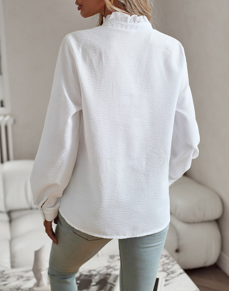 ARIA™ - RUFFLE LONG SLEEVE SHIRT