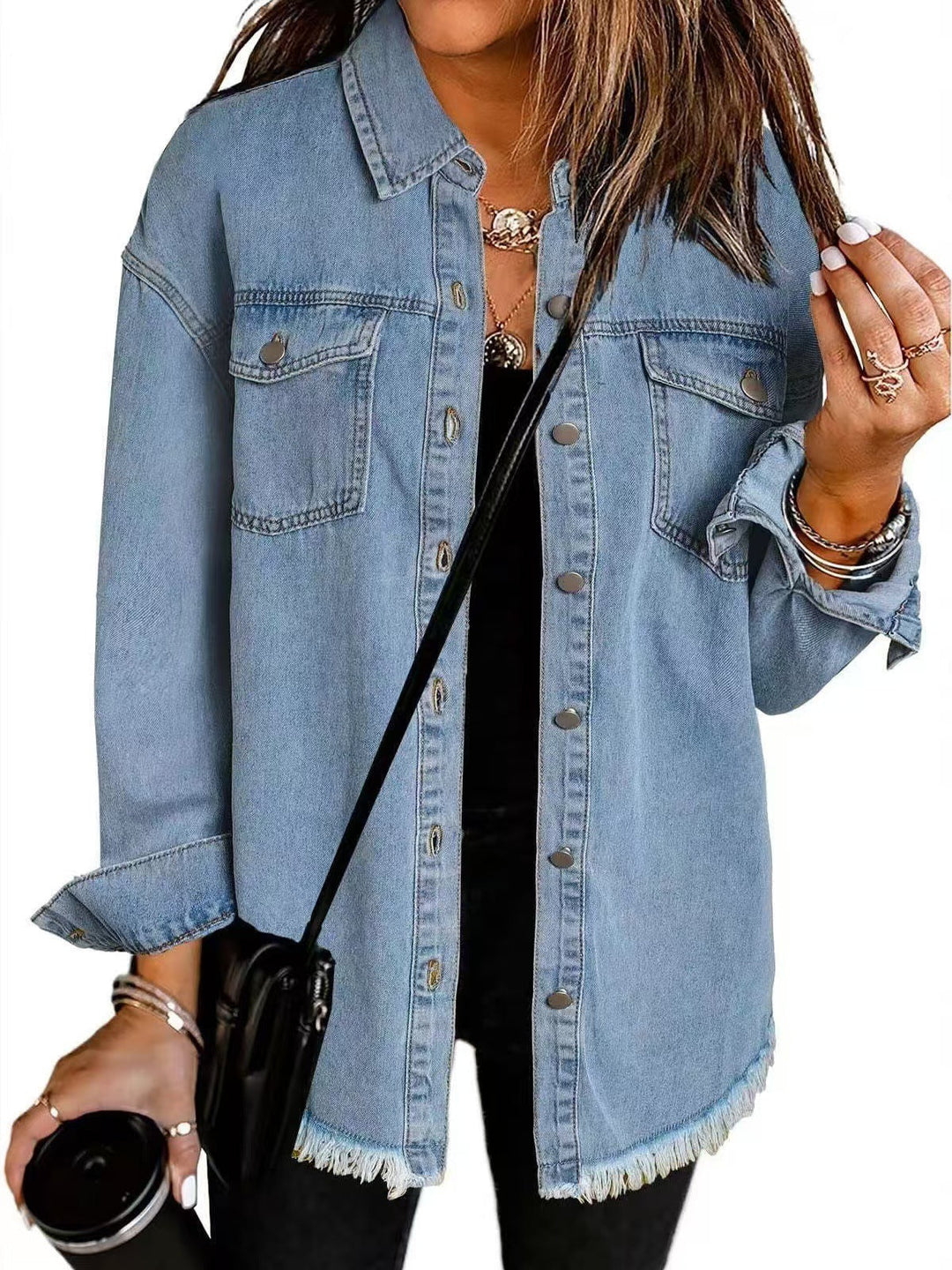 Lorana – Denim Shirt with Button Placket