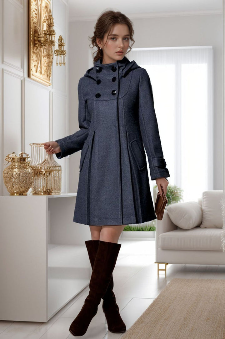 Claire – Elegant Women's Coat with Relaxed Fit Made of Cotton and Polyester