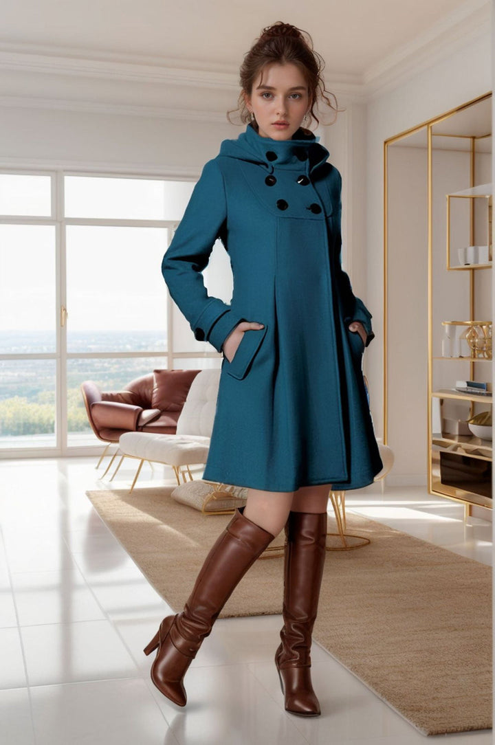 Claire – Elegant Women's Coat with Relaxed Fit Made of Cotton and Polyester