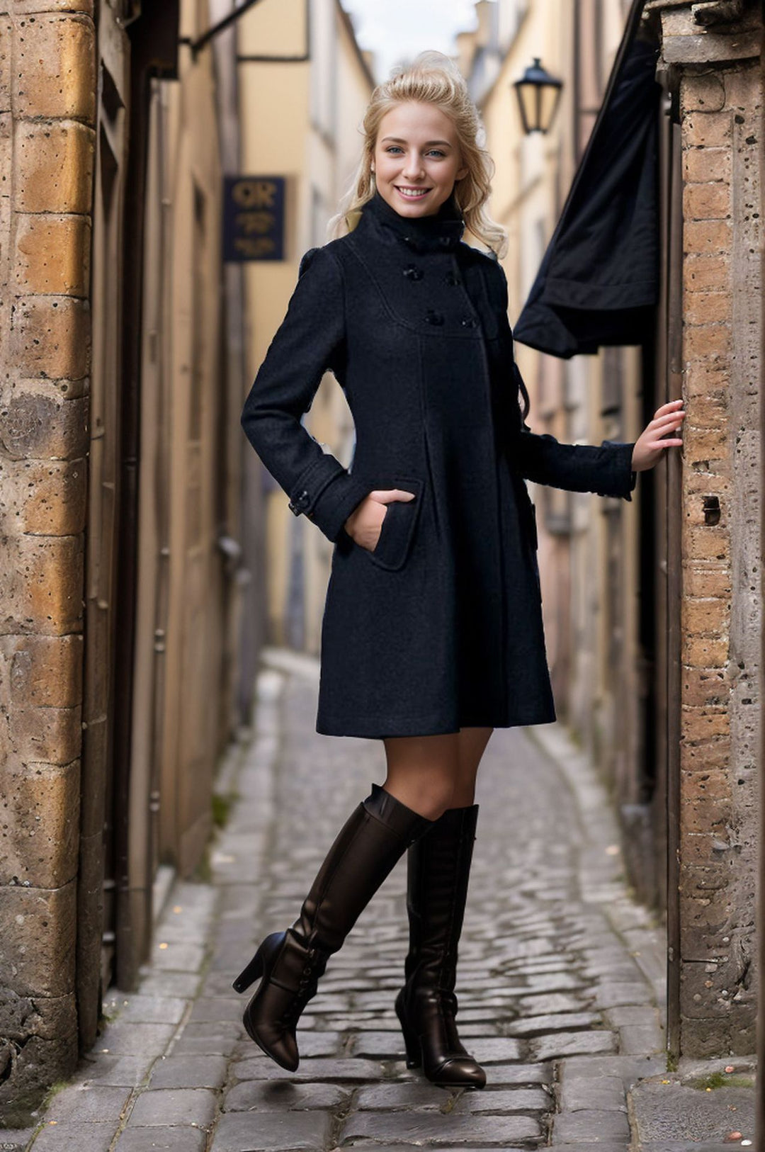Claire – Elegant Women's Coat with Relaxed Fit Made of Cotton and Polyester