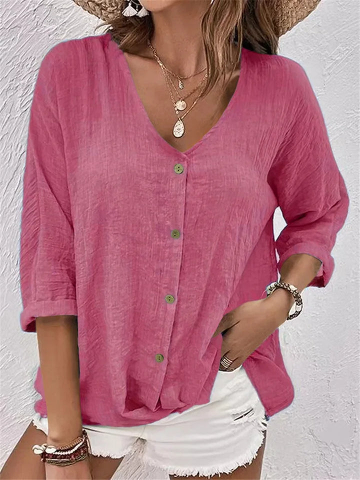 Fleur™ – SUMMER BLOUSE WITH BUTTON DETAIL