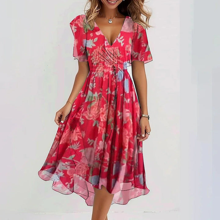 Lina – Elegant Women's Dress with Short Sleeves for Summer