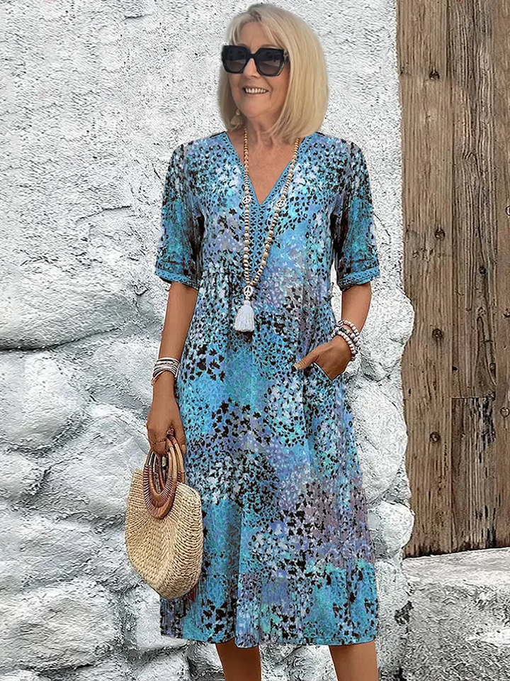 Nina – Elegant Midi Dress for Women in Bright Color