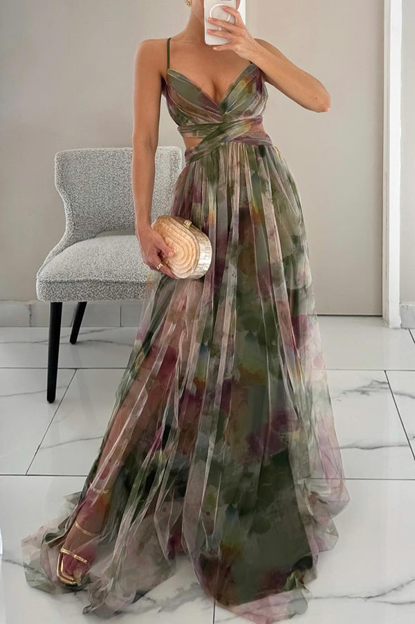 Arabel – Elegant Long Women's Dress with Floral Print