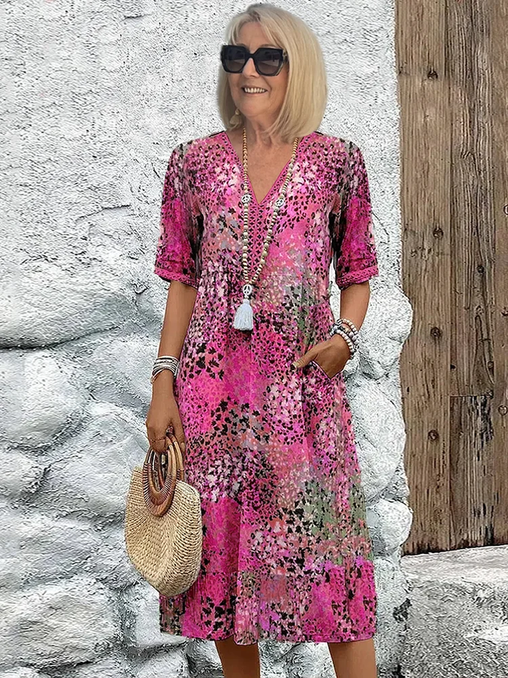 Nina – Elegant Midi Dress for Women in Bright Color