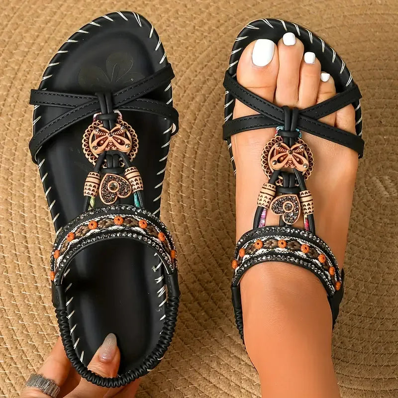 Colella™ - ELEGANT SANDALS WITH FLORAL DETAIL