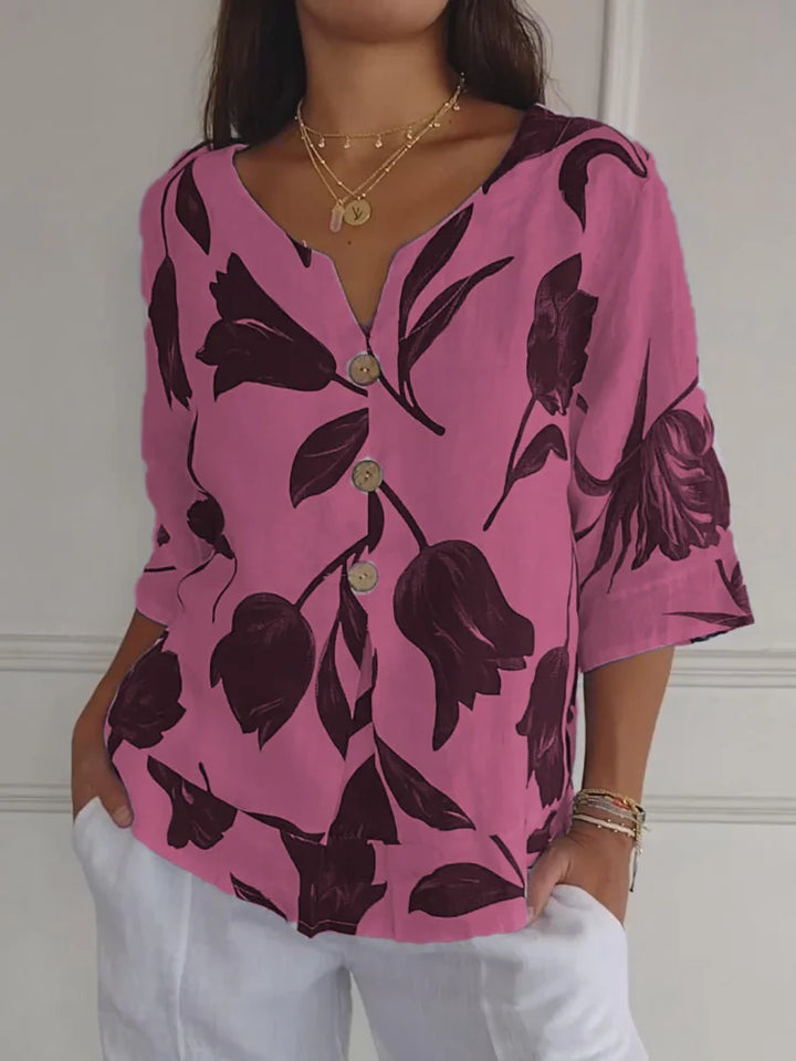MAXA™ - FLORAL BUTTON-UP BLOUSE