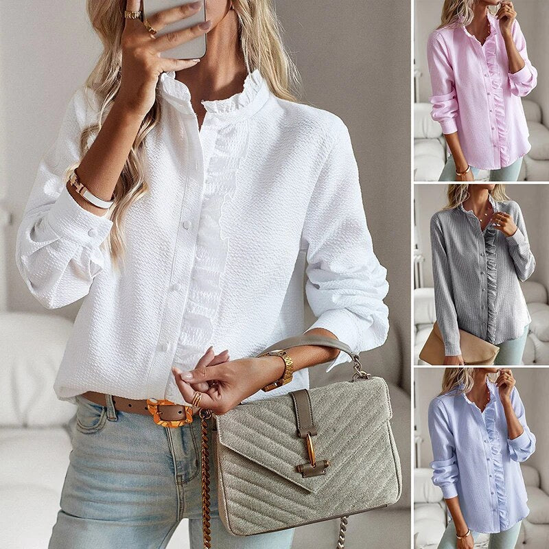 ARIA™ - RUFFLE LONG SLEEVE SHIRT
